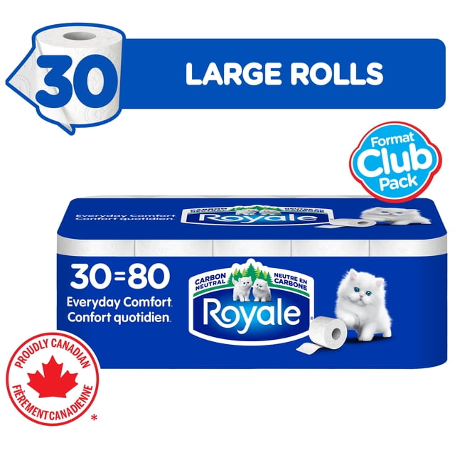 Royale Papier Hygiénique Confort Quotidien, 30 équivalant à 80 rouleaux