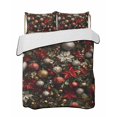 thumbnail image 2 of Christmas King Size Down Alternative Comforter, Lightweight Comforter Quilt Bedding Set with Pillow Shams Poinsettia Xmas Balls Snowflake All Seasons Bed Comforter Duvet Insert 96"x106", 2 of 7