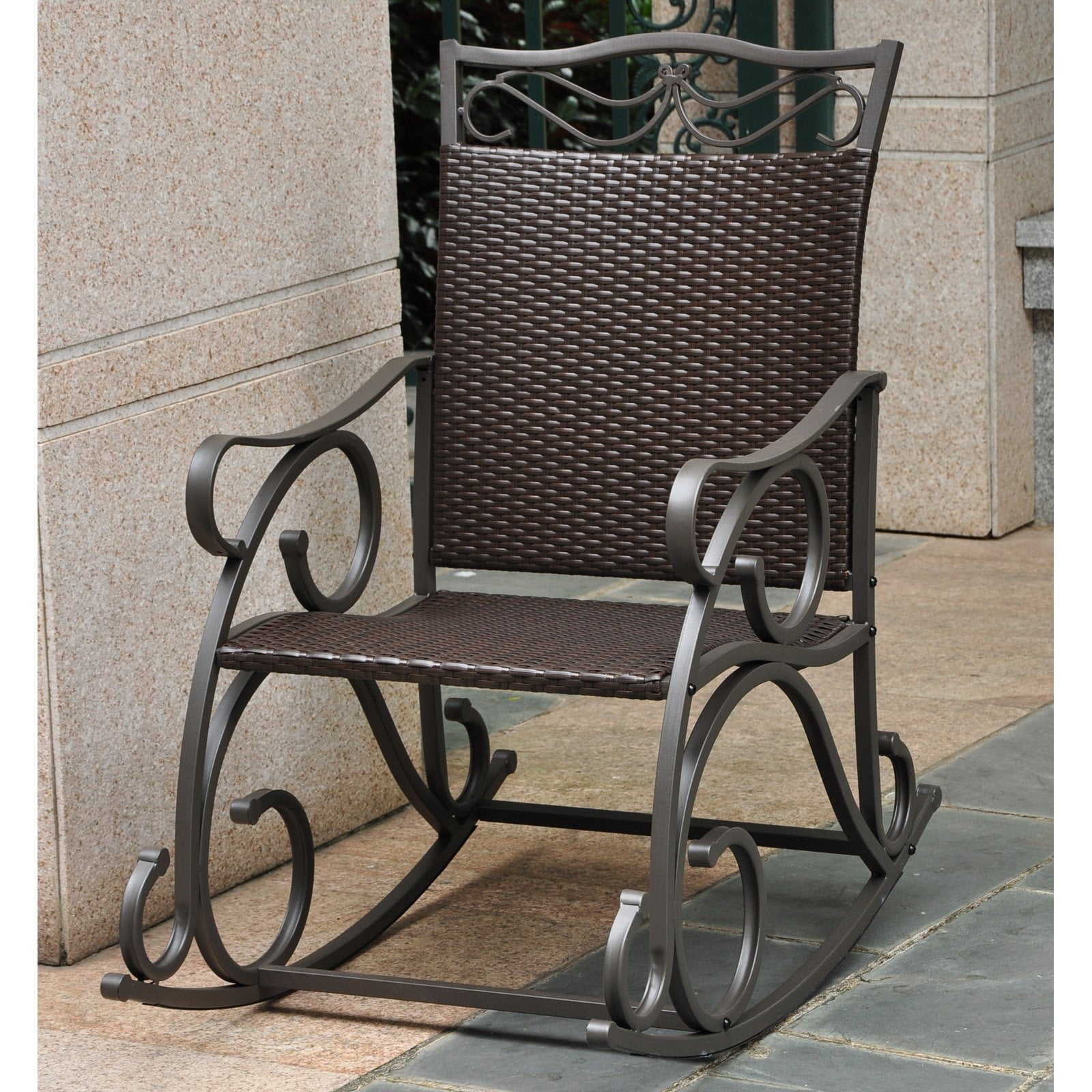 International Caravan Lisbon Resin Wicker Patio Rocking Chair International Caravan Lisbon Resin Wicker Patio Rocking Chair Com