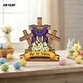 thumbnail image 6 of Wooden Easter Ornament with Scripture – 2D Hollow Design Depicting Resurrection Scene, Tabletop Display for Home Décor, Christian Religious Gift, 6 of 7