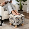thumbnail image 4 of TSOVTHRID Cartoon Cat Paw Floral Print Stretch Ottoman Cover Square Ottoman Slipcovers for Foot Stool & Folding Storage Furniture Soft Form Fit with Elastic Bottom for Pets, 4 of 7