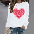 thumbnail image 1 of Styesk Chandails à Manches Longues pour Femmes, Imprimé de Cœur, Hauts de Sortie, T-Shirts Confortables et Doux à Col Rond, Chandail à Enfiler, Mode, Ample, Léger, Chandail en Molleton, Graphique de la Saint-Valentin, Hauts Décontractés, 1 of 3