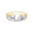 thumbnail image 3 of 2 Carat Cushion, Pear & Round Cut Lab Created Moissanite Adjustable Toi Et Moi Half-Eternity Engagement Ring For Women In 14K Yellow Gold Over Sterling Silver(G-H Color, VVS1 Clarity, 2.00Cttw)-8.5, 3 of 6