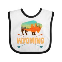 Inktastic Wyoming Vacation Buffalo Silhouette Boys or Girls Baby Bib