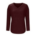 thumbnail image 7 of ZyeKqe Womens Long Sleeve Shirts V Neck Casual Fall Winter Tunic Tops Ribbed Knit Solid Lightweight Sweaters, 7 of 7