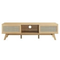 thumbnail image 6 of Media TV Stand Console Table, Brown Oak, Wood, Living Room Lounge Cafe Lobby Hospitality Restaurant, Modern Contemporary HB34347, 6 of 9