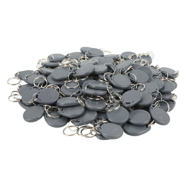 Access Control Tags, 125KHz Waterproof Smart Chip 100PCS Key Fob For Time And Attendance Black,Grey