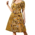 thumbnail image 1 of Adele Bloch-Bauer I - Detalle de Gustav Klimt Vestido dorado de manga corta vestidos elegantes tallas grandes verano mujer traje Vestido, 1 of 7