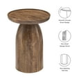 thumbnail image 3 of Coffee Sofa Side End Table, round, Walnut Brown, Wood, Living Room Lounge Cafe Lobby Hospitality Restaurant, Modern Contemporary, HB37695, 3 of 7