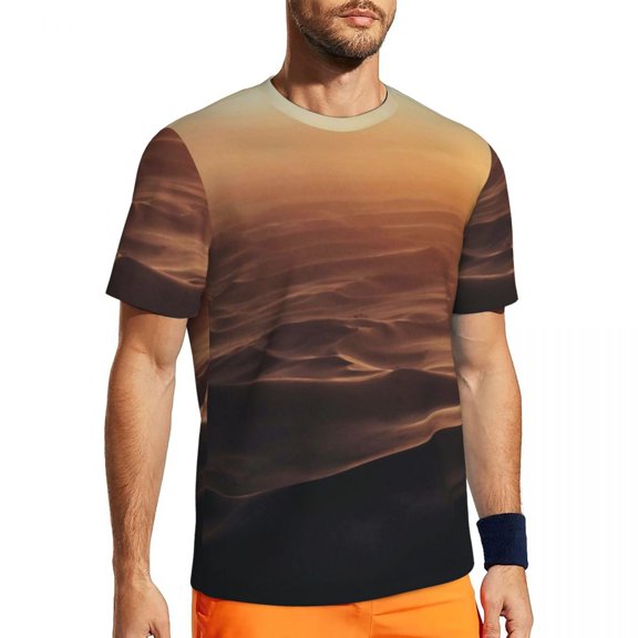 T Shirt For Men Desert Print Male Skeleton Coast Vintage Running Comfortable Beach Hip Hop Tees Grap