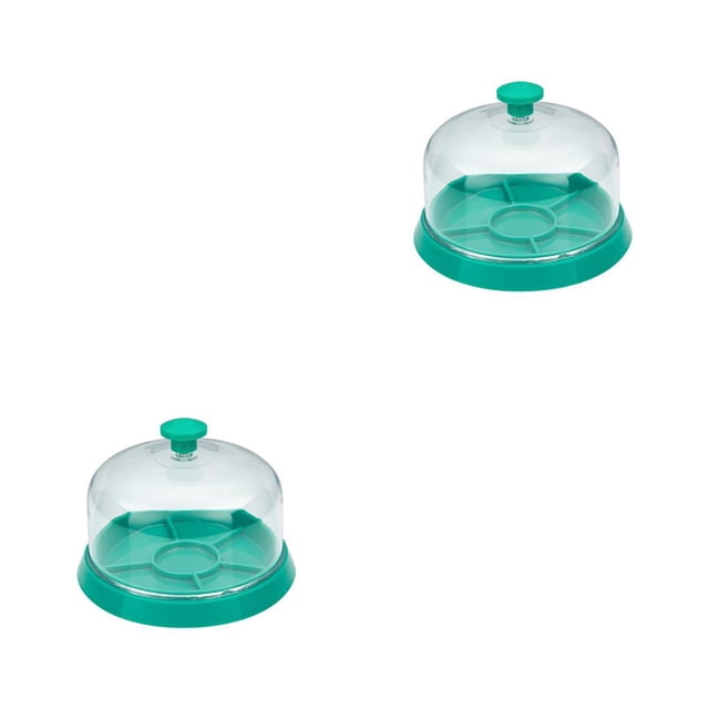 Toystoory Bandeja de cubierta de polvo Organizador de 6 ranuras Soporte de baratijas a prueba de humedad con tapa Herramientas de joyería 2piezas