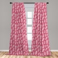 thumbnail image 5 of Ambesonne Bohemian Curtains, Curly Feathers Drawing, Pair of 28"x84", Pastel Pink and White, 5 of 5