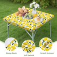 thumbnail image 4 of Yellow Lemon Fruit Slices White Pattern Square Fitted Tablecloth with Elastic Edge,Square Table Cover,Washable Elastic Table Cover for Home Kitchen Party Decor 36"x36", 4 of 6