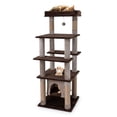 thumbnail image 1 of Costway Large Multi-level Cat Tree 58" Tall Cat Tower with Swaying Aerial Condo Perch Bed Brown, 1 of 10