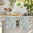 thumbnail image 4 of Blue Yellow Spring Floral Kitchen Towels Set of 2, Elegant Summer Botanical Green Soft Microfiber Dish Towels, Absorbent Washable Dishcloths for Kitchen Cleaning, Drying Dishes, 18x28 Inches, 4 of 9