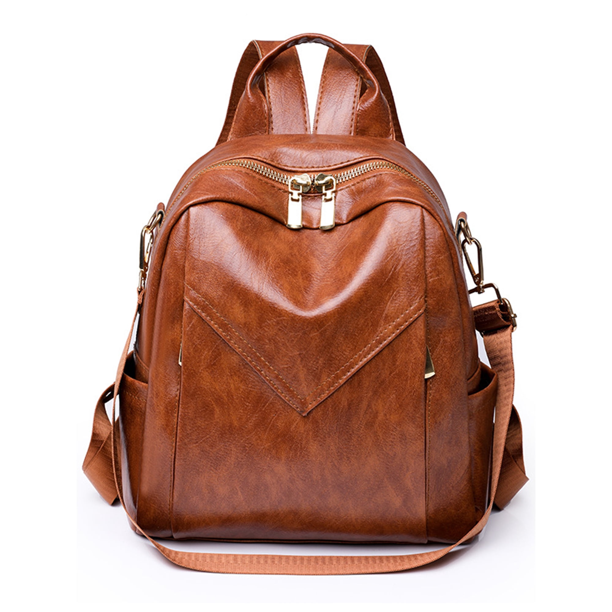 Deep Brown Leather Backpack Leather Rucksack Backpack Women 