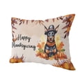 thumbnail image 2 of Happy Thanksgiving Doberman Pinscher Welcome Thankful Fall Autumn Pumpkin Pillow Cushion Double Sided Doberman Dog Lover Gifts Throw Pillow - 02021, 2 of 4
