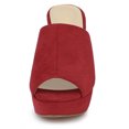 thumbnail image 3 of Sandalias De Tacón Grueso Con Plataforma De Punta Abierta Para Mujer Rojo 41 Allegra K, 3 of 7