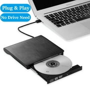 External CD DVD Drive with USB 3.0 Type-C Portable DVD/CD+/-RW Drive/DVD Player CD Burner for Laptop PC Mac HP