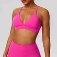 thumbnail image 2 of Sports Bras Without Removable Pads Solid-Color Crisscross Back Adjustable Straps Medium Support Workout Yoga Bra, 2 of 9