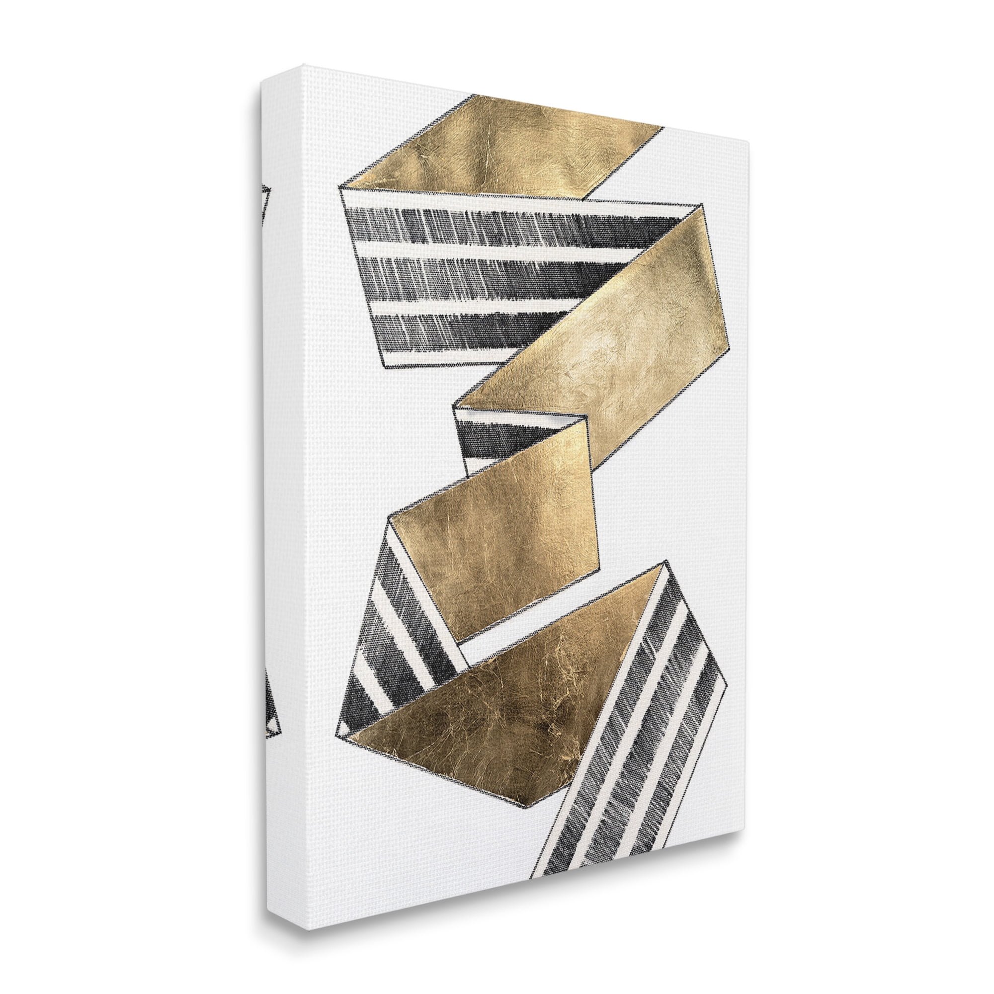 Stupell Industries Alternating Striped Ribbon Abstract Painting Gallery Wrapped Canvas Art Print Wall Art, 36 x 48
