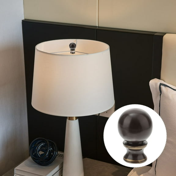 STOBOK Classic Lamp Shade Caps Decorative Knob Iron 2Pcs Coffee