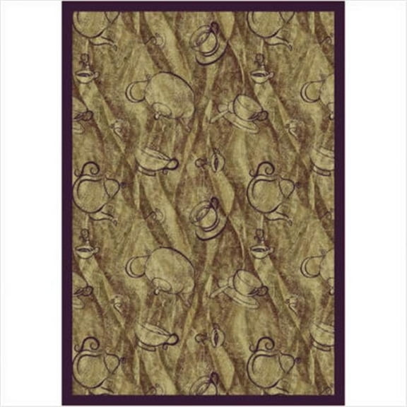 Fresh Brew Bean 5 ft.4 in. x 7 ft.8 in.  WearOn Nylon Machine Tufted- Cut Pile Whimsy Rug