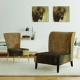 thumbnail image 3 of Designart "Into The Wild Gold Buffalo" Upholstered Modern Farmhouse Accent Chair - Arm Chair, 3 of 5