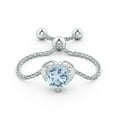 thumbnail image 2 of ANGARA Natural Round Aquamarine Solitaire Heart Bolo Ring in 14K White Gold for Women (Size-5mm) | March Birthstone, Birthday, Anniversary, Jewelry Gift for Women | Natural Aquamarine Ring, 2 of 9