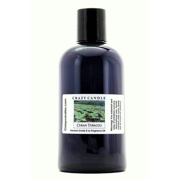Crazy Candles 8oz Cuban Tobacco 8 Fl Oz Bottle (237ml) Premium Grade Scented Fragrance Oil Made in USA