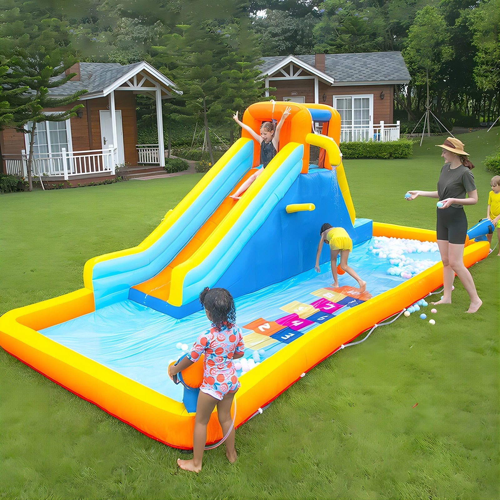 SUGIFT Inflatable Water Slide Park Kids Bounce House with Blower - image 2 of 9