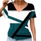 thumbnail image 2 of Blusas de Manga Corta Casuales para las Mujeres Imprimir V-Cuello Suéter Blusa de Poliéster Sudadera de Moda, Top de las Señoras para Invierno Primavera Uso Diario, 2 of 6
