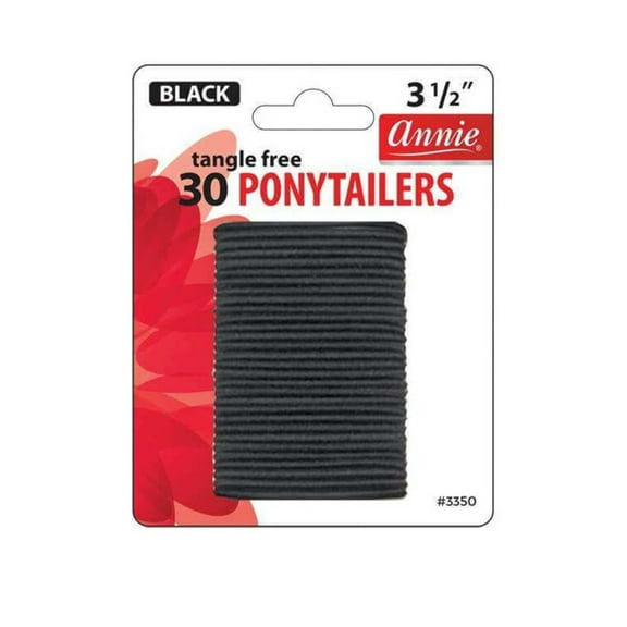 Annie #3350 Tangle Free Black Ponytailers 3 1/2" #3350