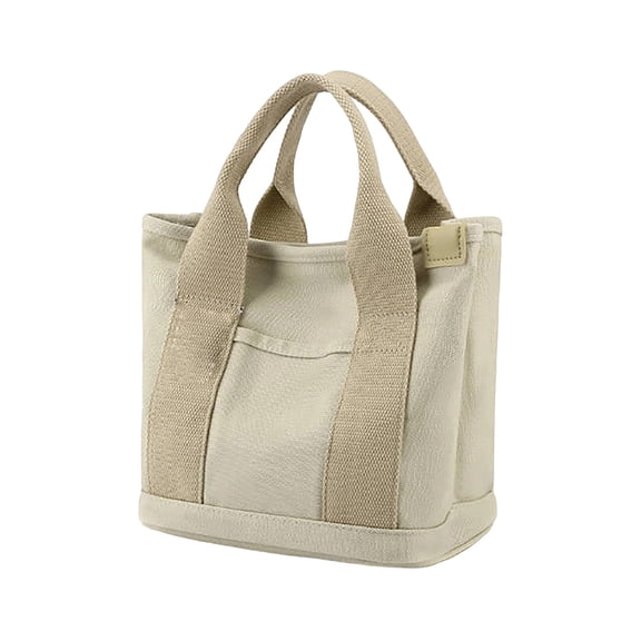 Tepsmf Casual Canvas Tote Bag With Crossbody Strap Multi Pocket Lightweight Shoulder Handbag For Women Daily Work Shopping