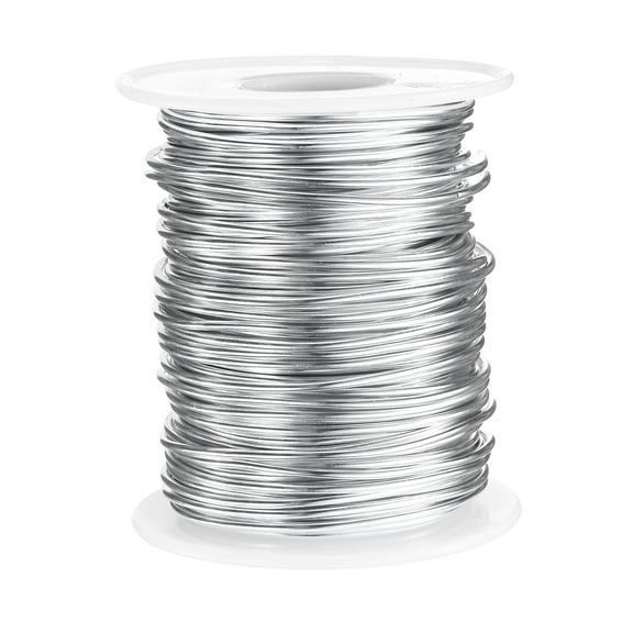 Uxcell 16 Gauge Aluminum Craft Wire 1.5mm 98.5ft Flexible Bendable Anodized Metal Jewelry Sculpting Wire for Jewelry Making Modelling Craft DIY, Bright Silver