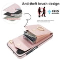 thumbnail image 4 of Asuwish Credit Card Slot PU Leather Wallet Cell Phone Case with Ring & RFID Blocking and Tempered Glass Screen Protector for Samsung Galaxy A56, RoseGold, 4 of 9