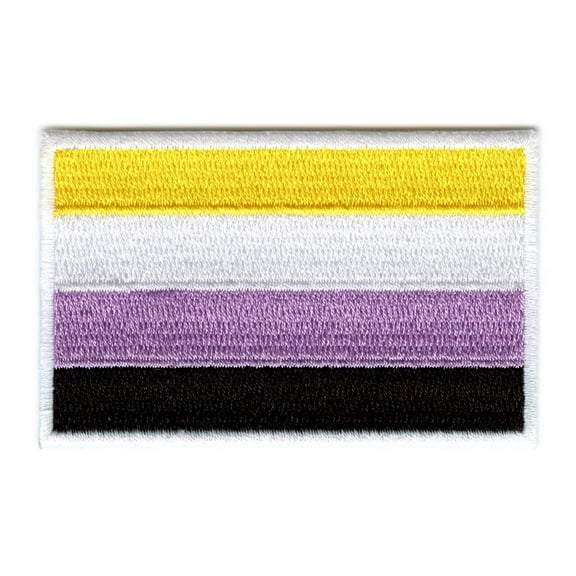 Non-Binary Pride Flag Patch LGBTQ Embroidered Iron On