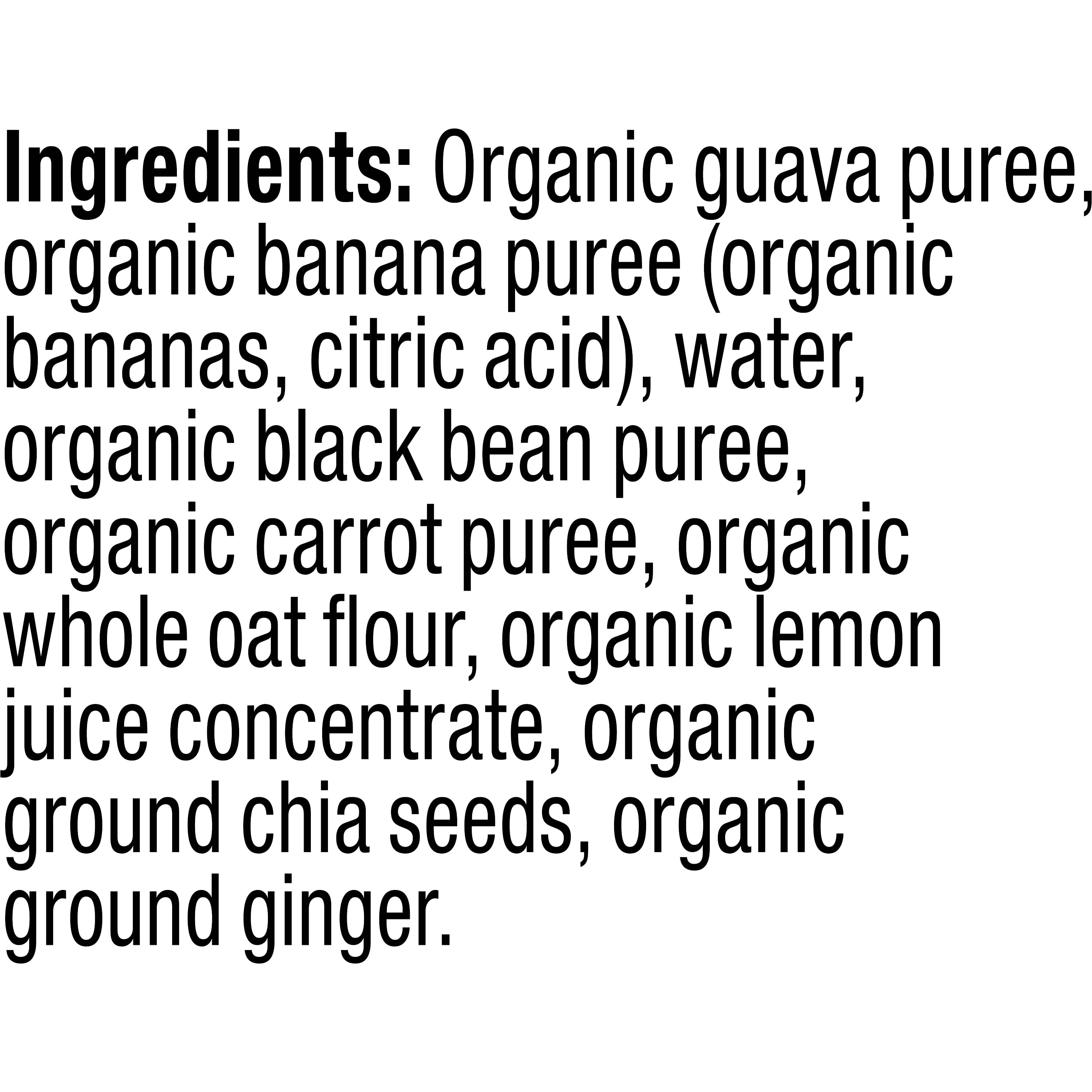 Plum Organics Mighty 4 Organic Toddler Food, Guava, Banana, Black Bean, Carrot and Oat, 4 oz Pouch - Case of 12