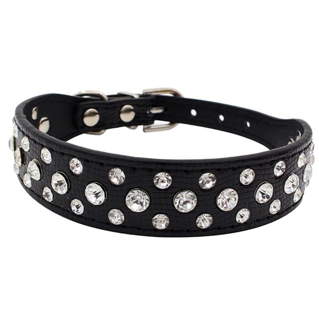 De Imitación Collar De Perro Diamante Perro Mascota Collares Negro M Gloria Pet Cat Dog Collar de diamantes de imitación