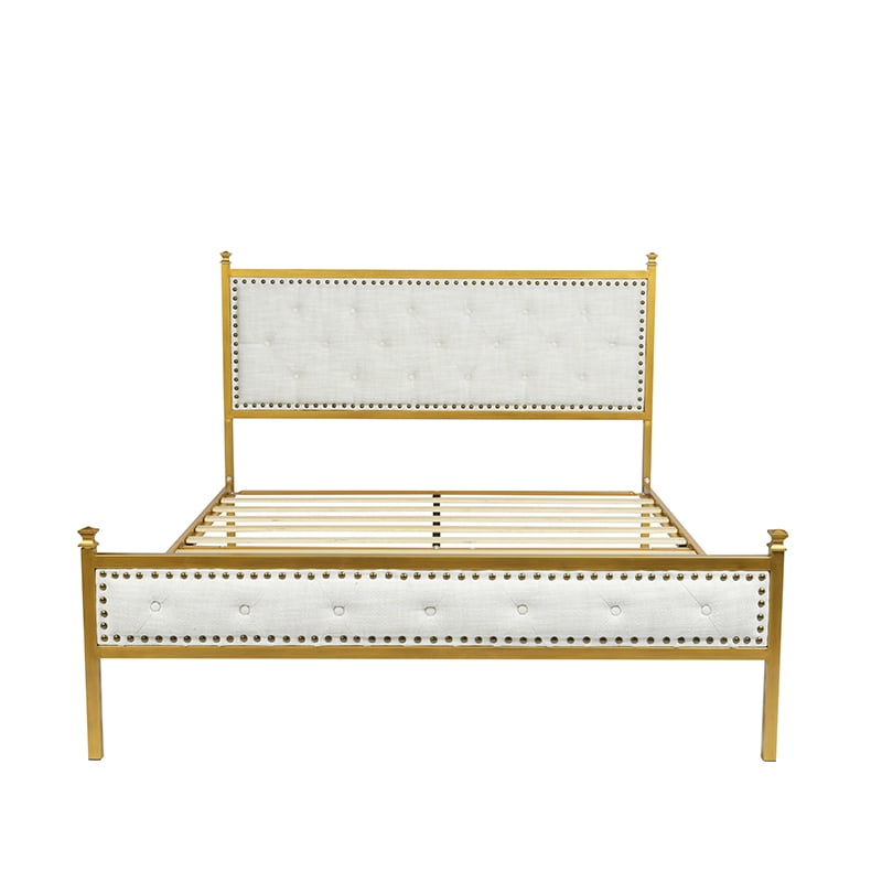 Auto Beyond King-size bed frame with headboard, easy assembly, silent design, no spring mattress required, heavy-duty support frame