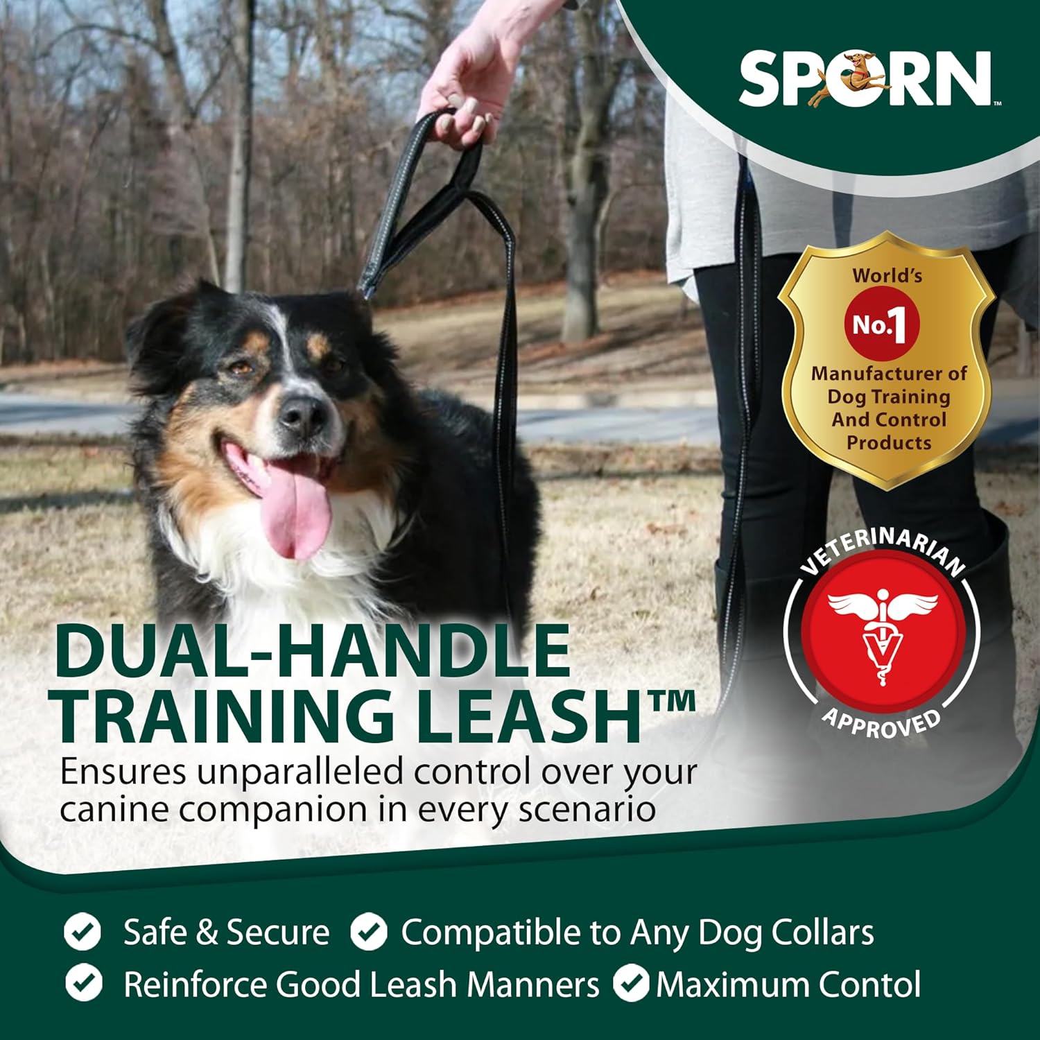 Sporn Dual Handle Dog Training Leash 6 Feet photo 3