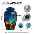 thumbnail image 2 of SABURIAL Northern Lights Urn - Perfect Burial Urn For Human Ash - Handmade Large Urns For Men Ashes - Beautiful Funeral Urns For Burial - 10 Inch Large With Velvet Bag, 2 of 7