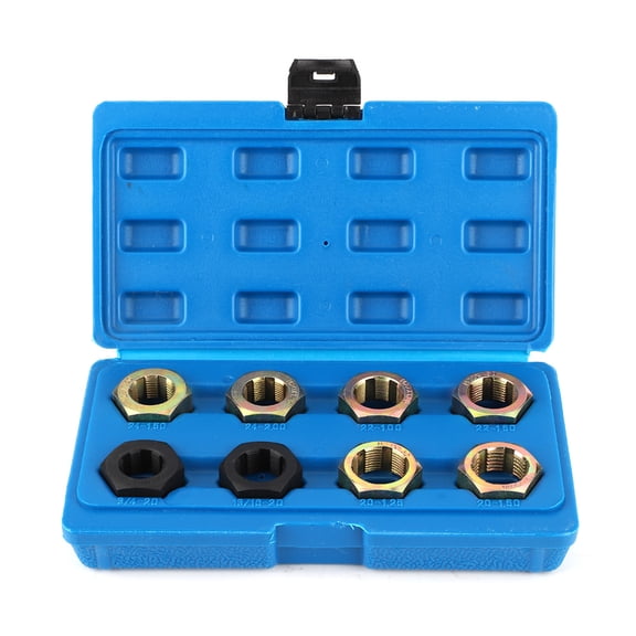 8pc Fractional & Metric Thread Restoration Tools Universal Axle Spindle Repair Kit