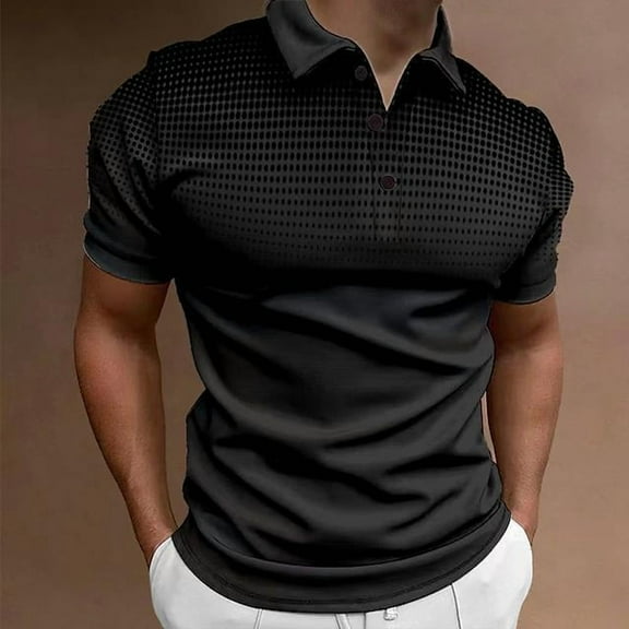 Polo Shirts Men,Men's Short Sleeved Golf Designed Summer Lightweight Casual Work Tops Black XXL