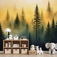 thumbnail image 7 of Wallpaper Misty Pine Forest Landscape Golden Sunrise Foggy Peel and Stick Wall Murals 69"H x 96"W Removable PVC Wall Paper Self-Adhesive Wall Paintings Art Decor for Bedroom Living Room, 7 of 7