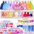 thumbnail image 2 of Senbabe 195 Pack Handmade Doll Clothes Including Princess Gowns, Slip Dresses, Fashion Skirt, Tops, Pants, Bikini Swimsuits, Shoes, Crowns, Necklaces, Glasses, Hangers, Accessories for 11.5 inch Doll, 2 of 6