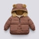 thumbnail image 3 of Gibobby Chamarra de forro polar para niños y niñasNiños pequeños Bebé Niños Niñas Invierno Cálido Abrigos sólidos Orejas de Polar con capucha Chaqueta ac(Café, 2-3 Años), 3 of 4