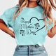 thumbnail image 3 of Tops de Manga Corta de Verano para las Mujeres Imprimir Blusa de Cuello Redondo, Moda Ligera de Poliéster Spandex, 3 of 4