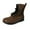 Brown, variant on jsaierl British Style Solid Color Lace-up Boots Side Zip Casual Wedge Heel Women's Boots