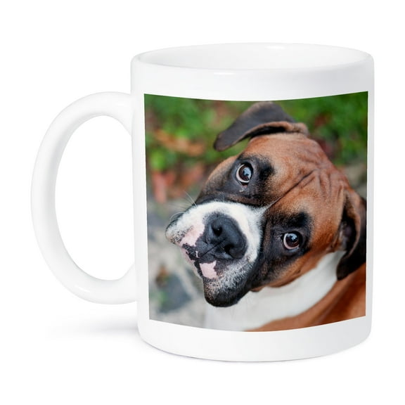 3dRose, Cute boxer dog portrait canine, 15oz Mug